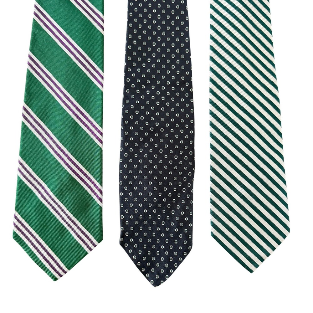Brooks Brothers Makers Silk Tie Lot 3 Striped Medallion Neckties Professional